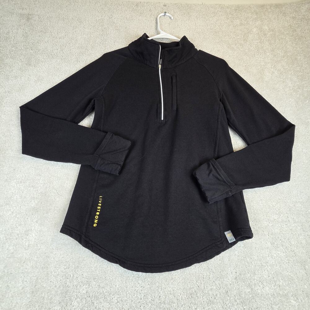 Tasc Velu 1/4 Zip Fleece Mens M Black Bamboo‎ Blend Stretch Livestrong Pullover